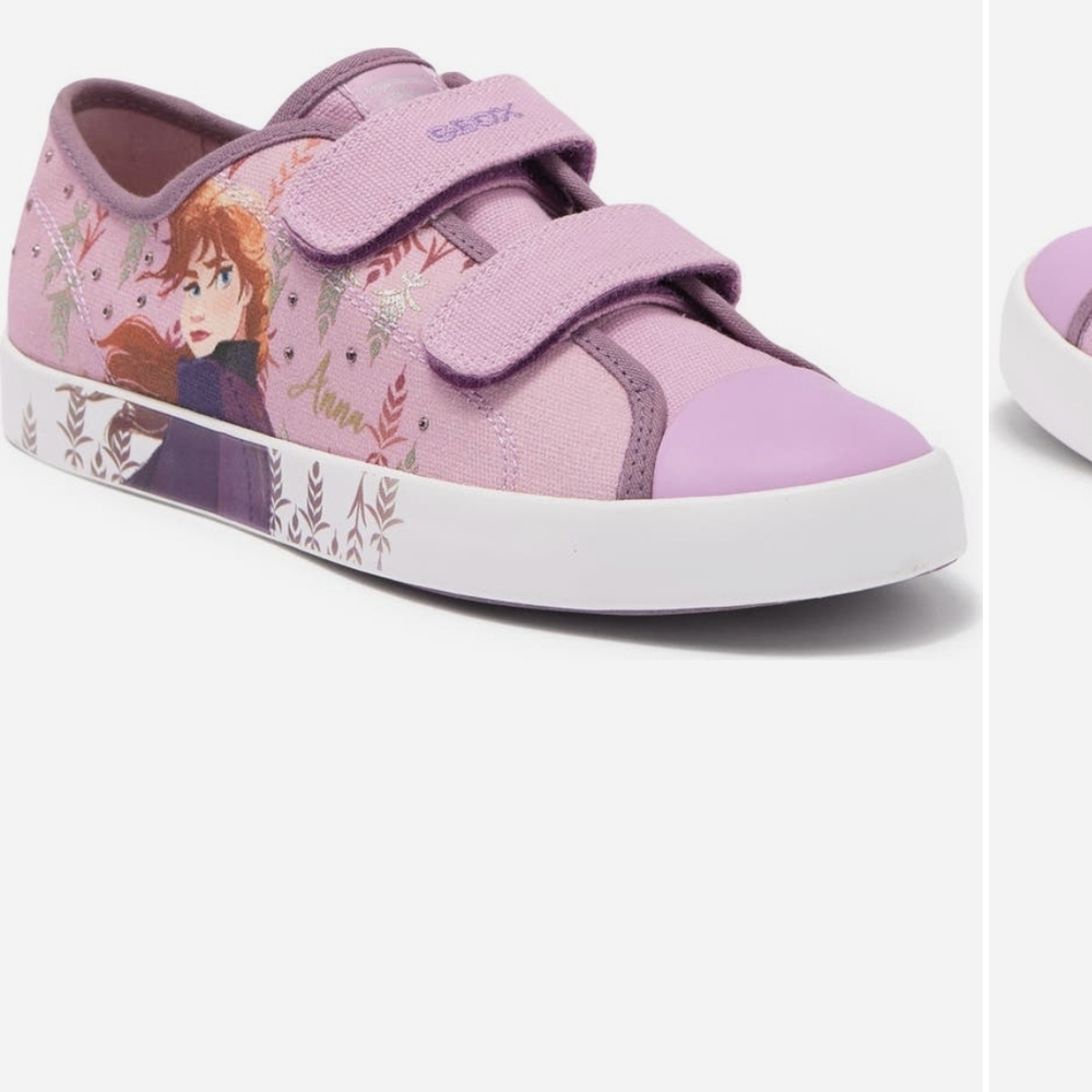 (Worn ONLY Once) Geox Purple Sneakers with Velcro Straps and Unicorn Design